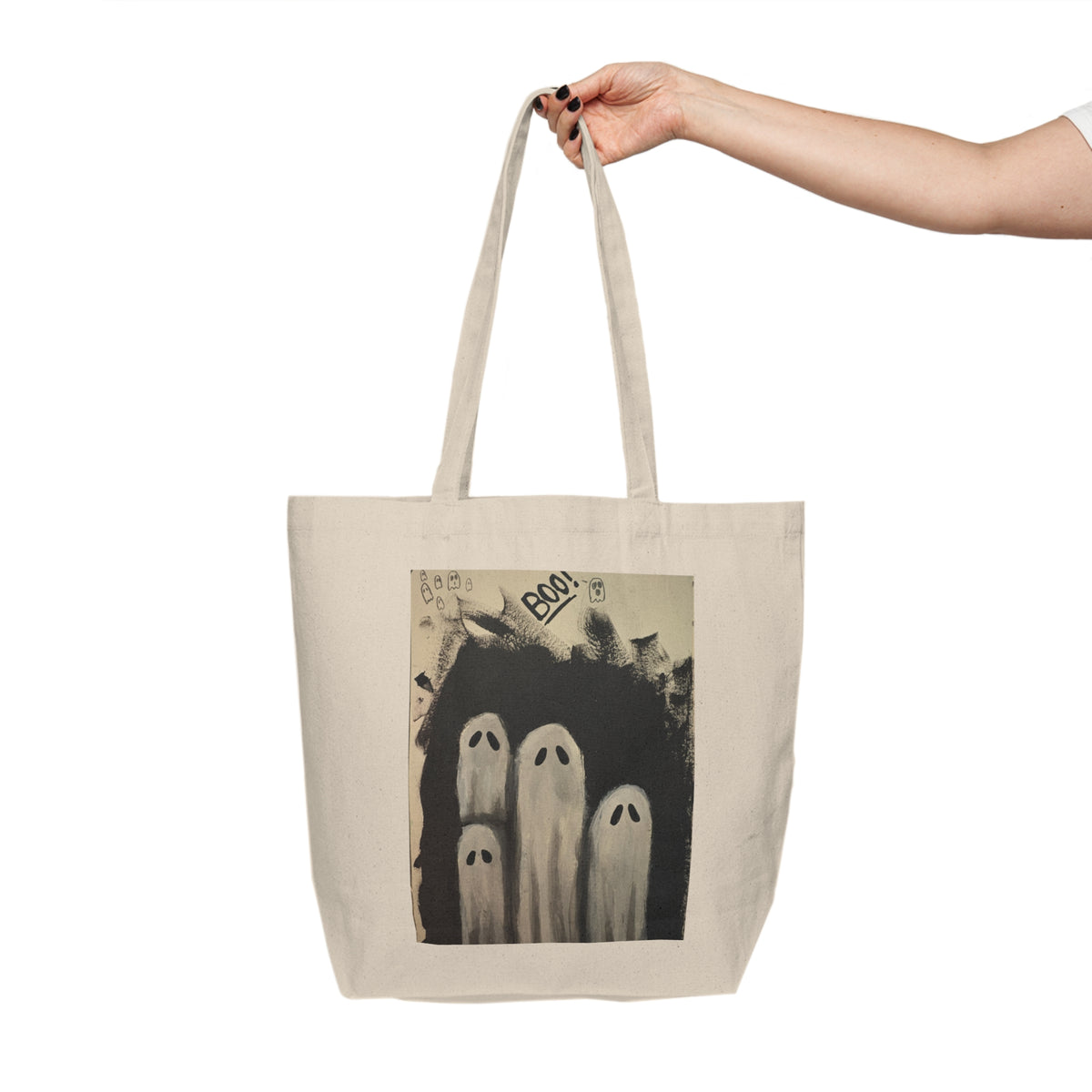 Spooky Ghosts Canvas Shopping Tote