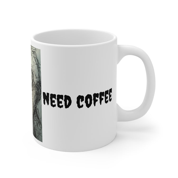 Need Coffee Zombie Face Ceramic Mug