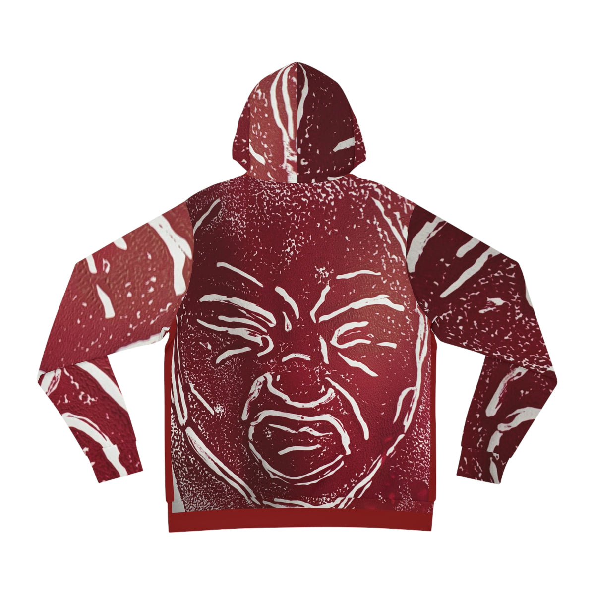 Bold Red Face Graphic All-Over Print Hoodie