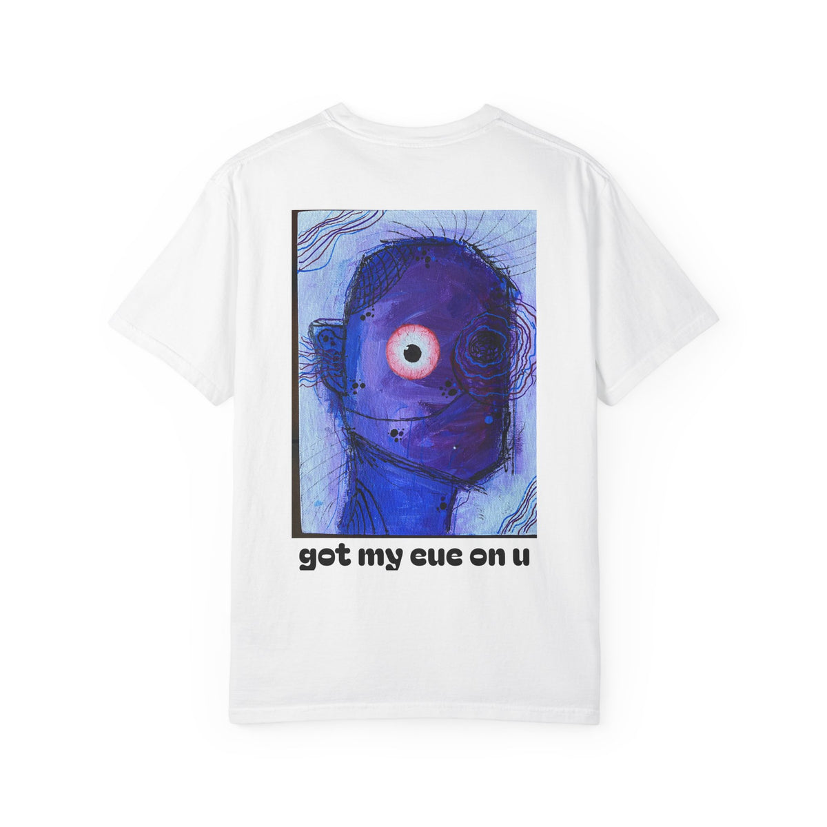 Got My Eye on U Blue Character Graphic T-Shirt