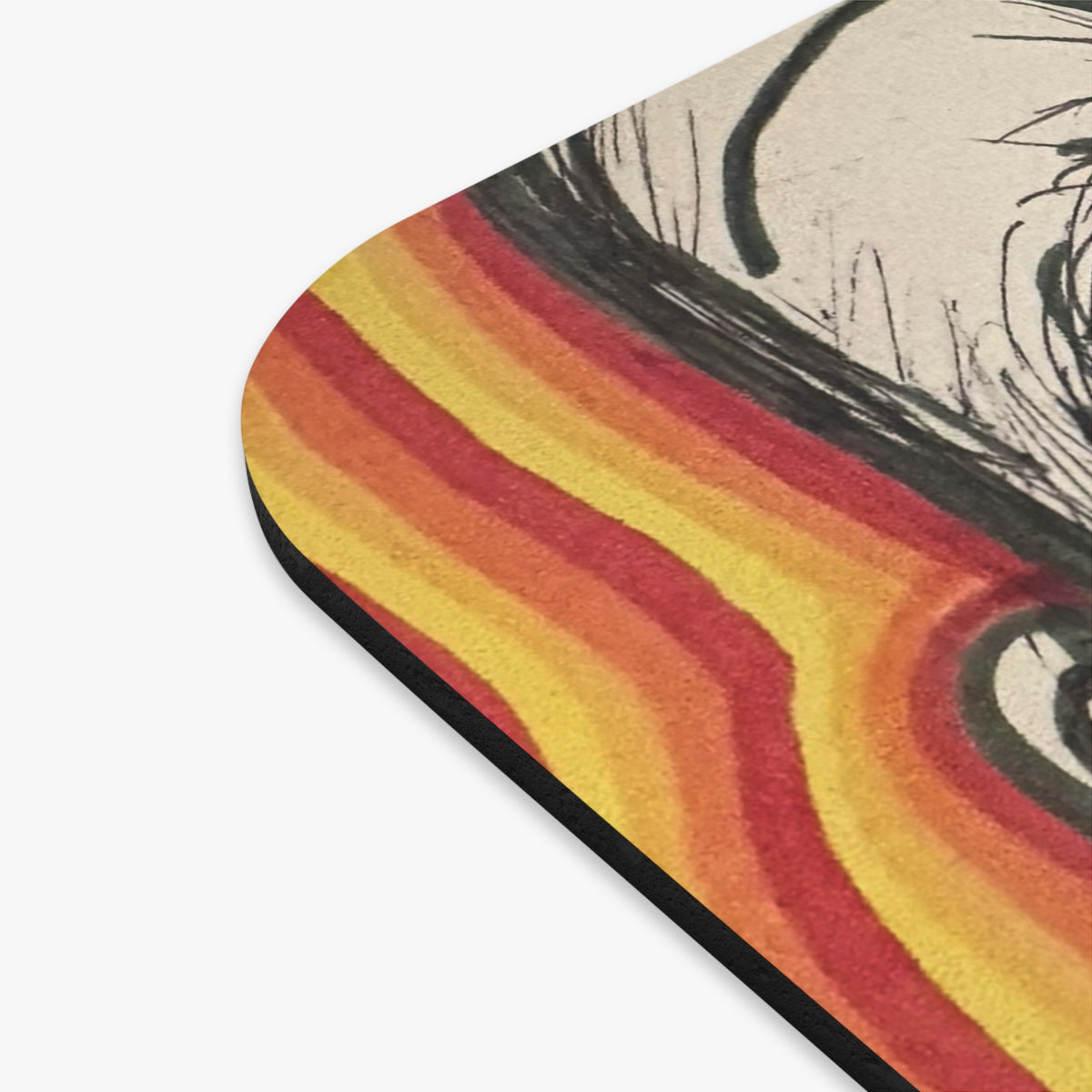 Creepy Grinning Face Retro Psychedelic Mouse Pad
