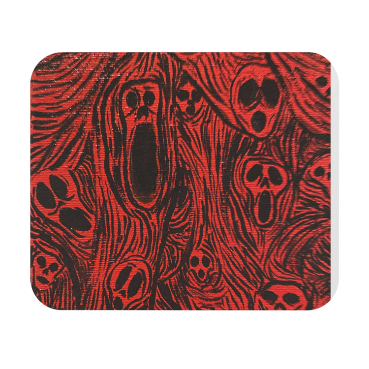 Red and Black Skull Pattern Mouse Pad