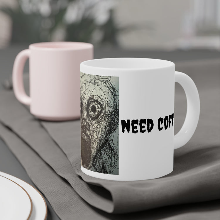 Need Coffee Zombie Face Ceramic Mug