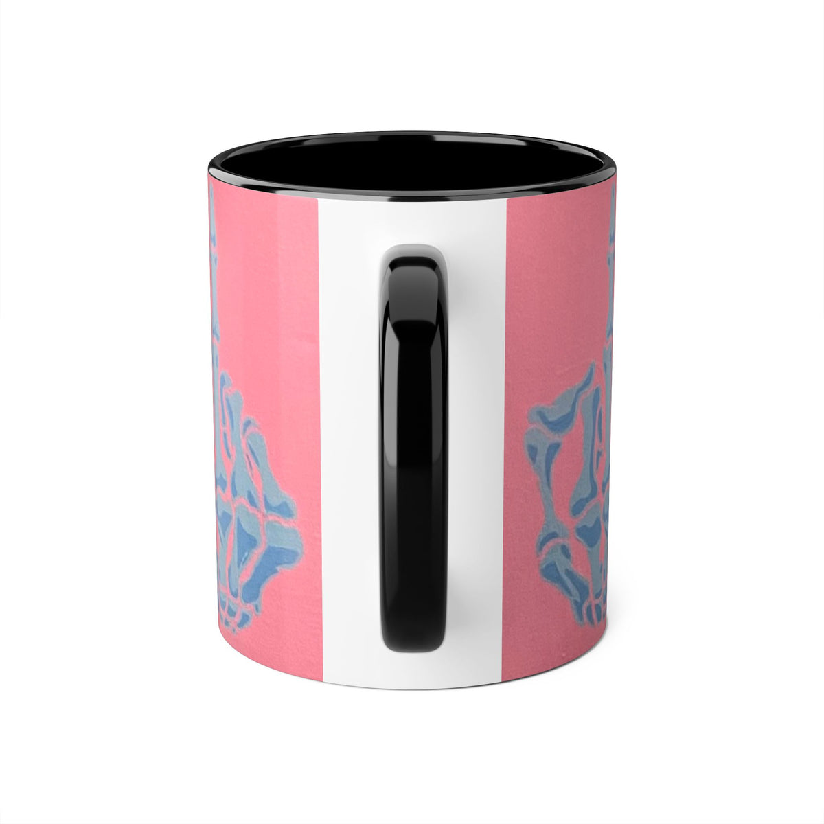 Pink and Blue Gothic Skeleton Hand Accent Mug