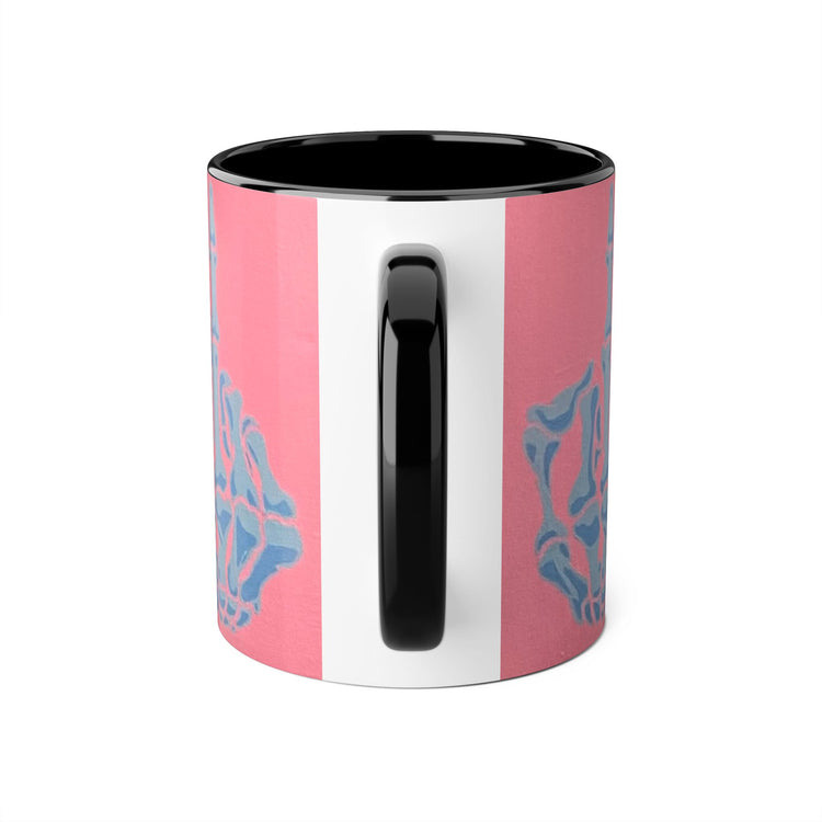 Pink and Blue Gothic Skeleton Hand Accent Mug