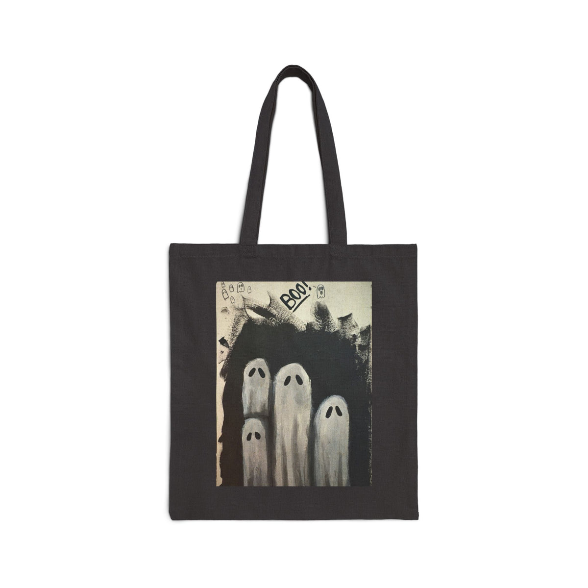 Spooky Ghosts BOO Halloween Cotton Canvas Tote Bag