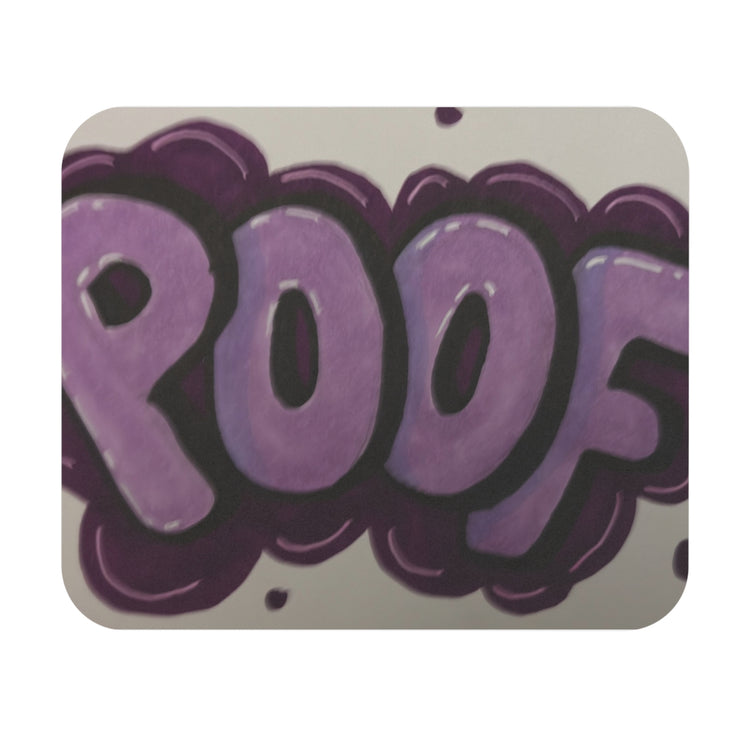 Purple Groovy “ROOF” Graphic Rectangle Mouse Pad