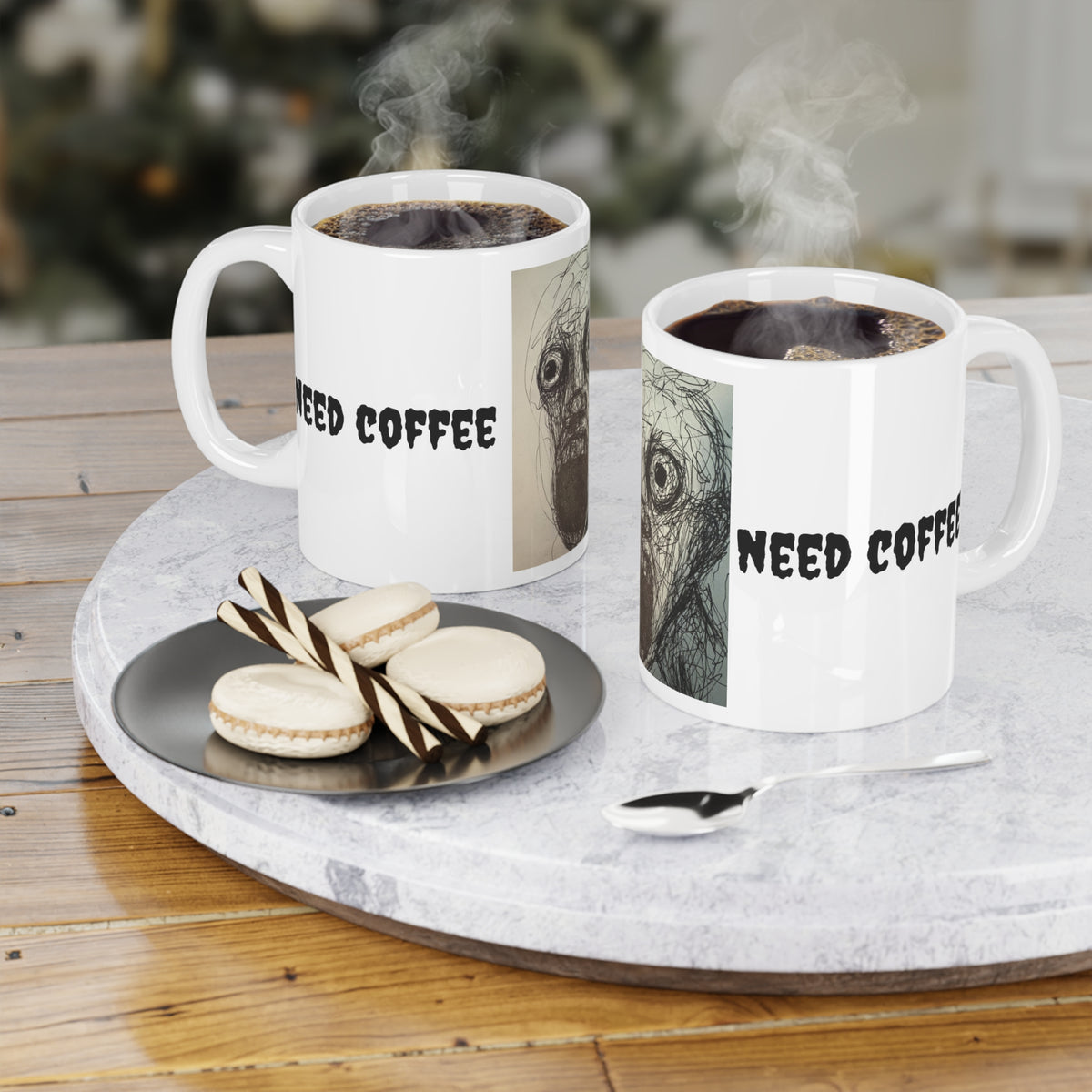 Need Coffee Zombie Face Ceramic Mug