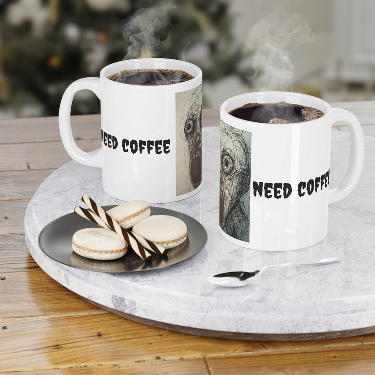Need Coffee Zombie Face Ceramic Mug