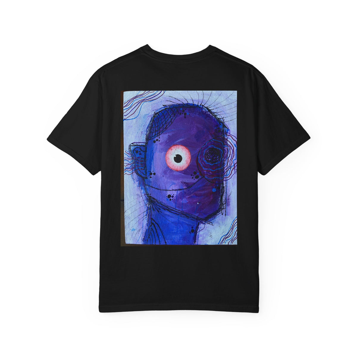 Got My Eye on U Blue Character Graphic T-Shirt