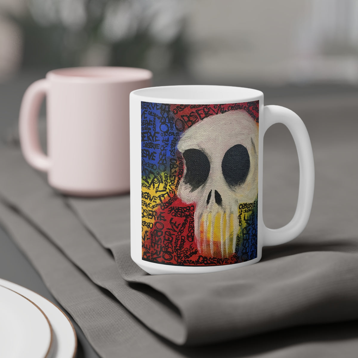 Graffiti Skull Ceramic Mug