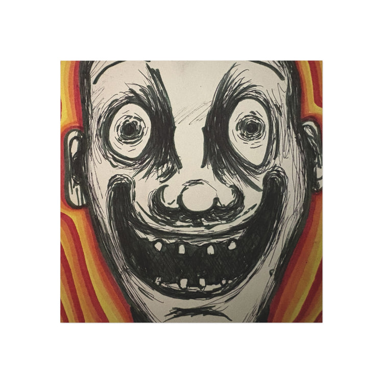 Creepy Joker Face Square Magnet – Horror Art Decor