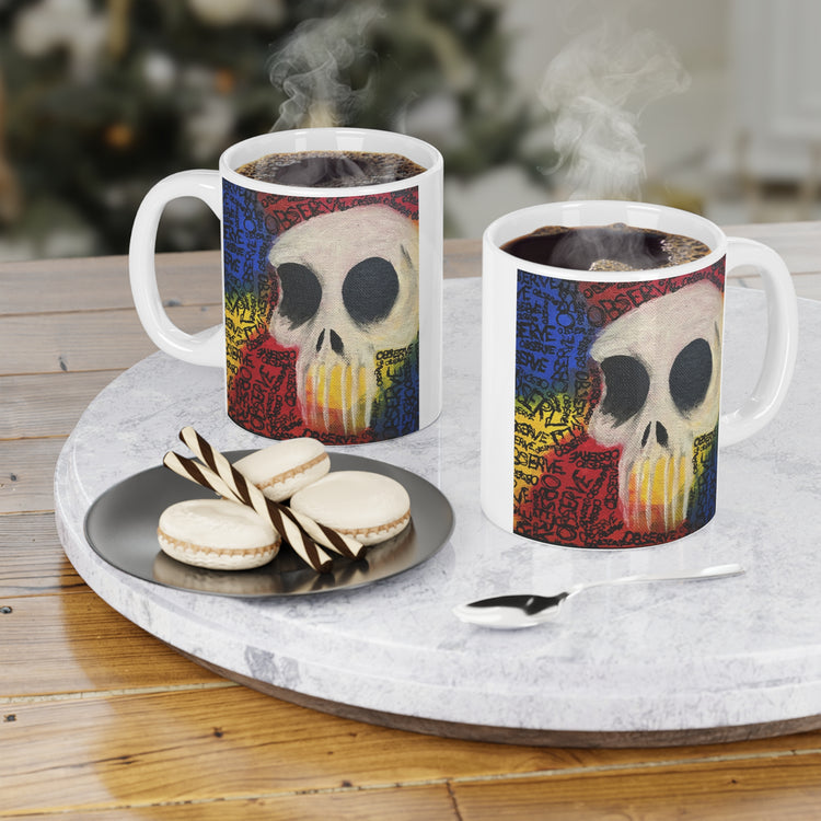Graffiti Skull Ceramic Mug