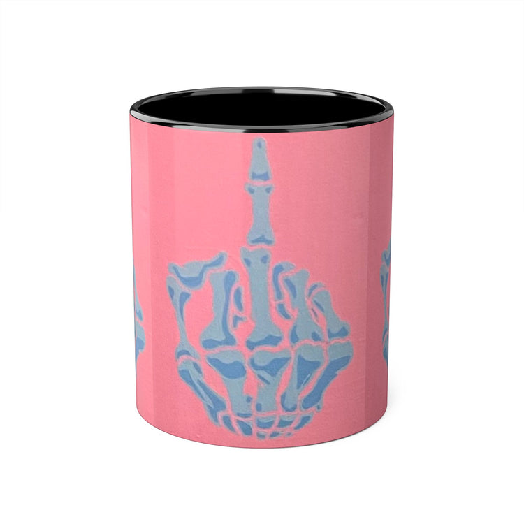 Pink and Blue Gothic Skeleton Hand Accent Mug