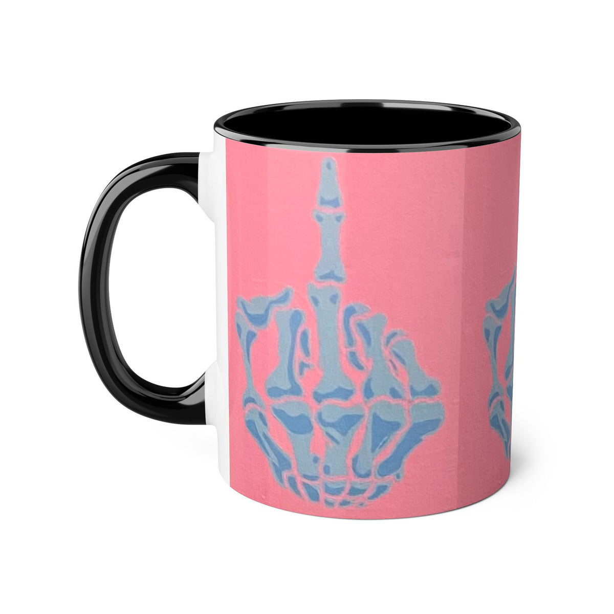 Pink and Blue Gothic Skeleton Hand Accent Mug