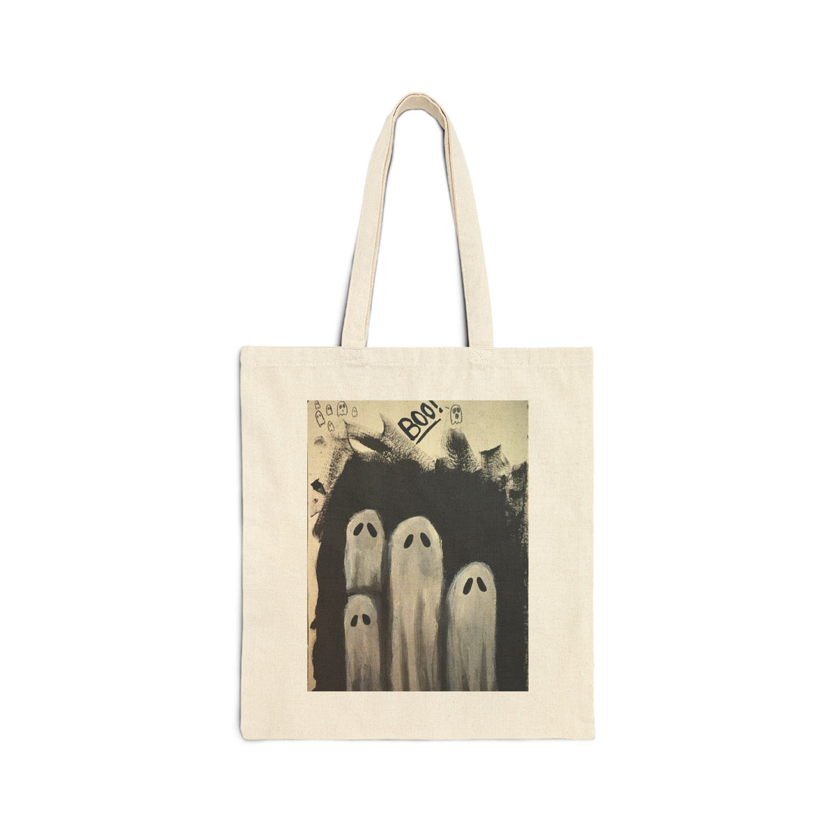 Spooky Ghosts BOO Halloween Cotton Canvas Tote Bag