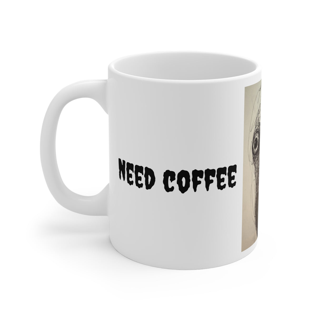 Need Coffee Zombie Face Ceramic Mug