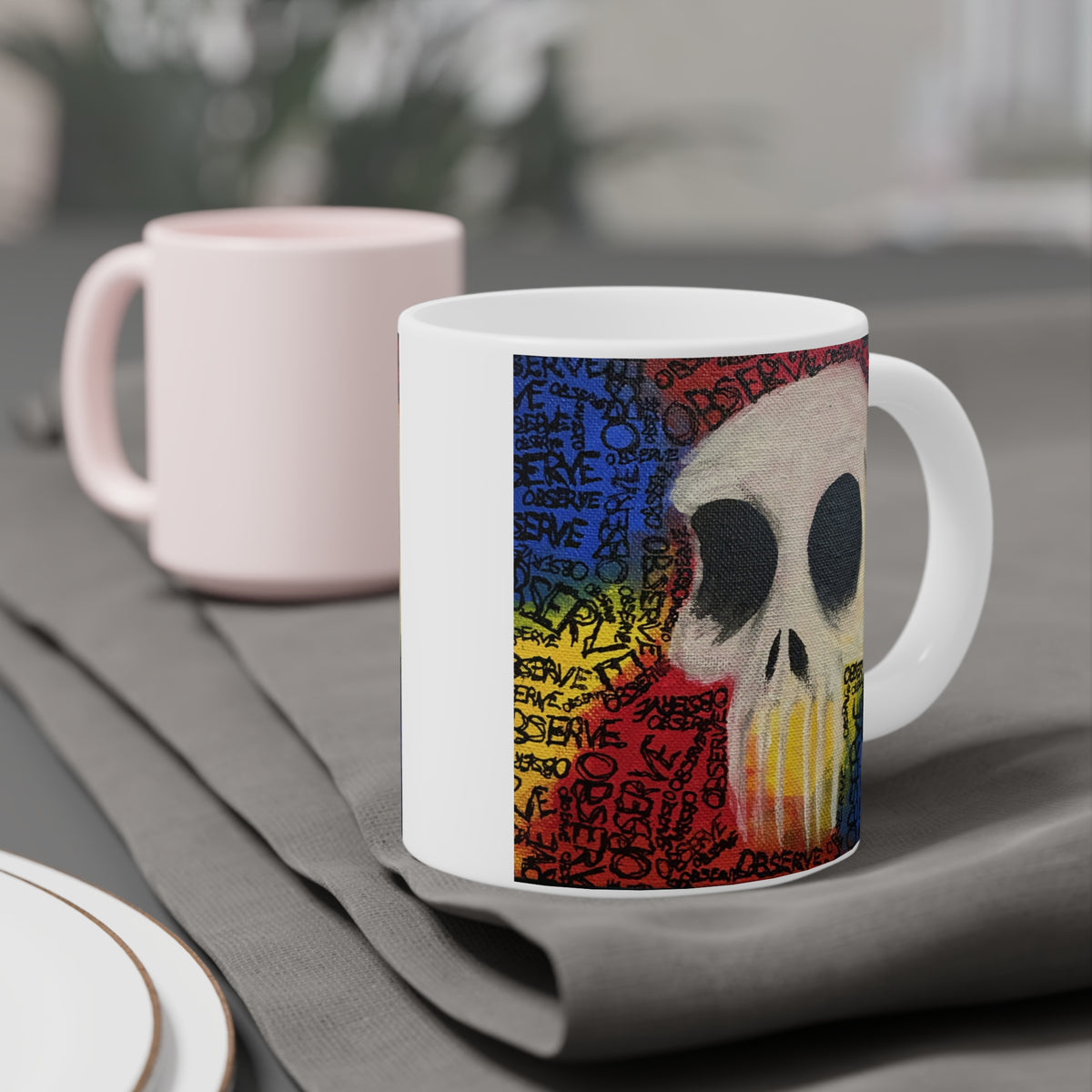Graffiti Skull Ceramic Mug