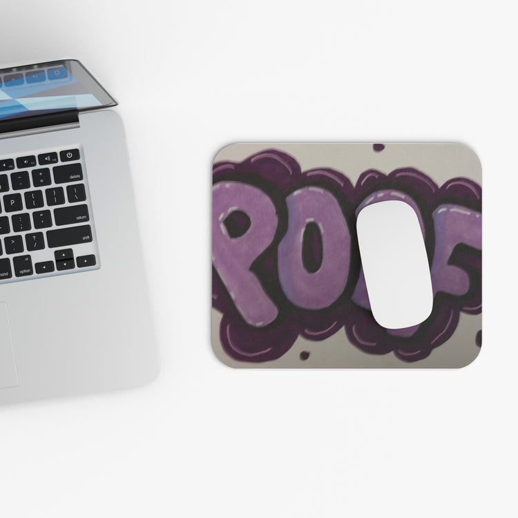 Purple Groovy “ROOF” Graphic Rectangle Mouse Pad