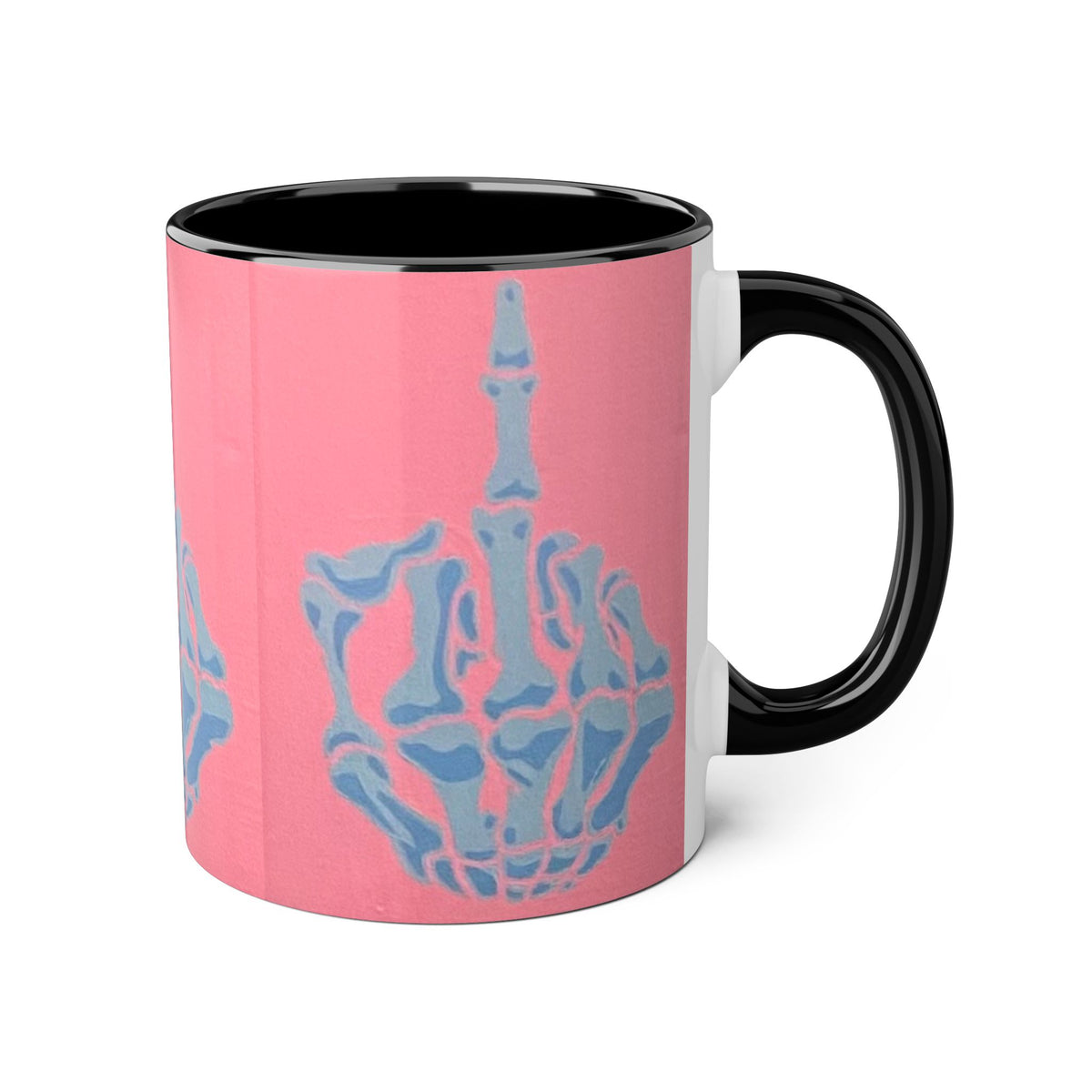 Pink and Blue Gothic Skeleton Hand Accent Mug